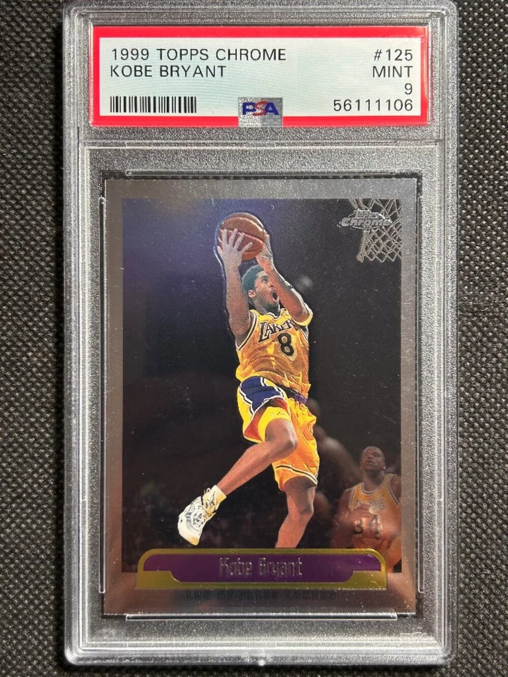 1999 TOPPS CHROME #125 KOBE BRYANT PSA 9 MINT LAKERS HOF